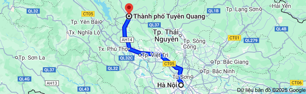 Taxi giá rẻ từ Hà Nội đi Tuyên Quang